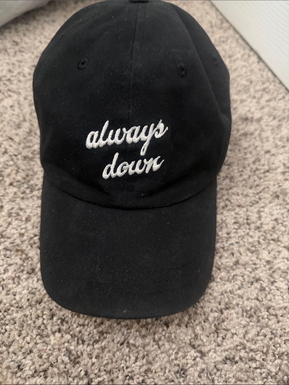 PINK Victoria's Secret Black Baseball Cap with White Embroidery